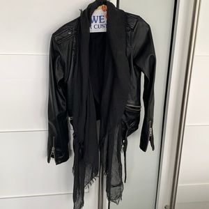 All saints leather jacket with worn scarf attached